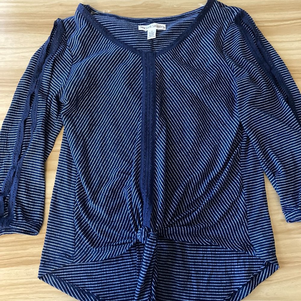 Blue & white striped shirt long sleeve